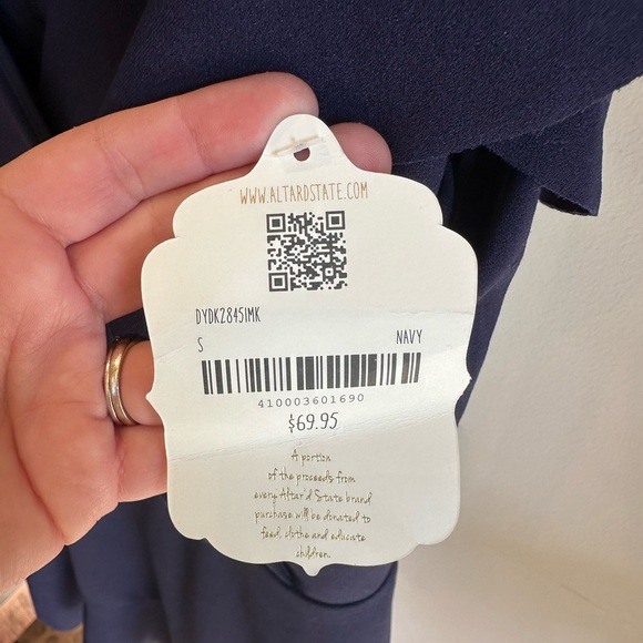 NWT Altar'd State Navy V-neck Cross Front Dress Size Small Cocktail Wedding - Picture 4 of 9